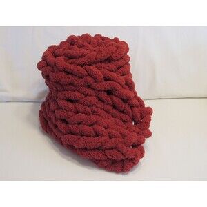 Hand Knitted Chunky Cranberry Scarf NWOT